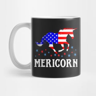 Mericorn American Flag Unicorn 4th Of July Mug